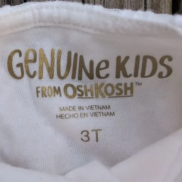 Genuine Kids By Oshkosh 3T White Embroidered Short Sleeve Blouse - Picture 7 of 7